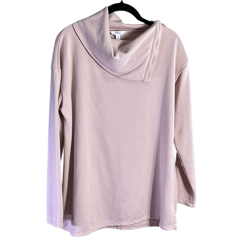 Time and Tru Women's Medium Pink Cowl Neck Long Sleeve Tunic Top
